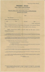 polish british document wojsko stale polski korpus przysposobienia old military document Army Form B271A